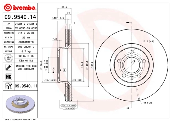 09954014 Brembo