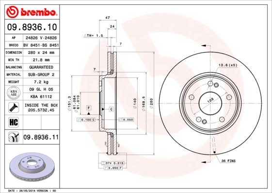 09893611 Brembo