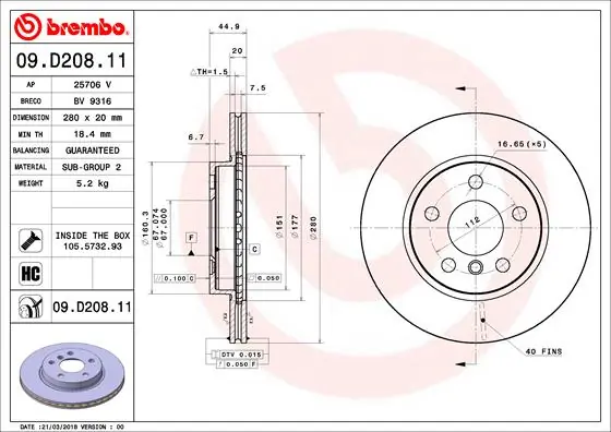 09D20811 Brembo