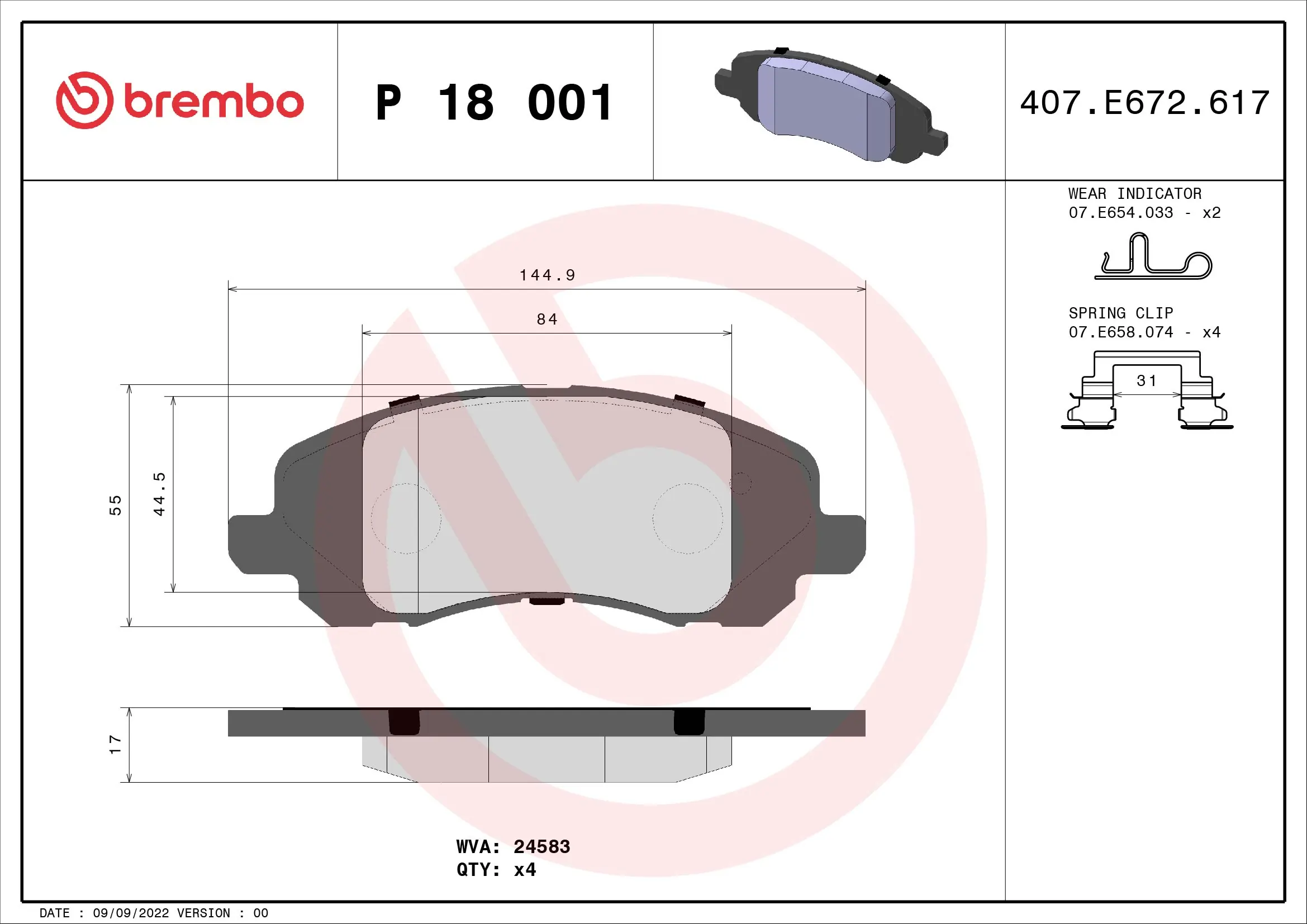 P18001 Brembo