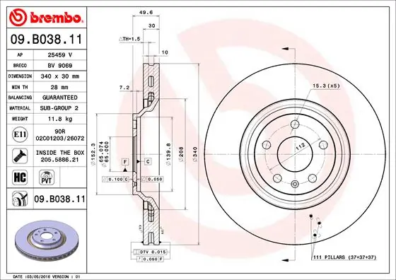 09B03811 Brembo