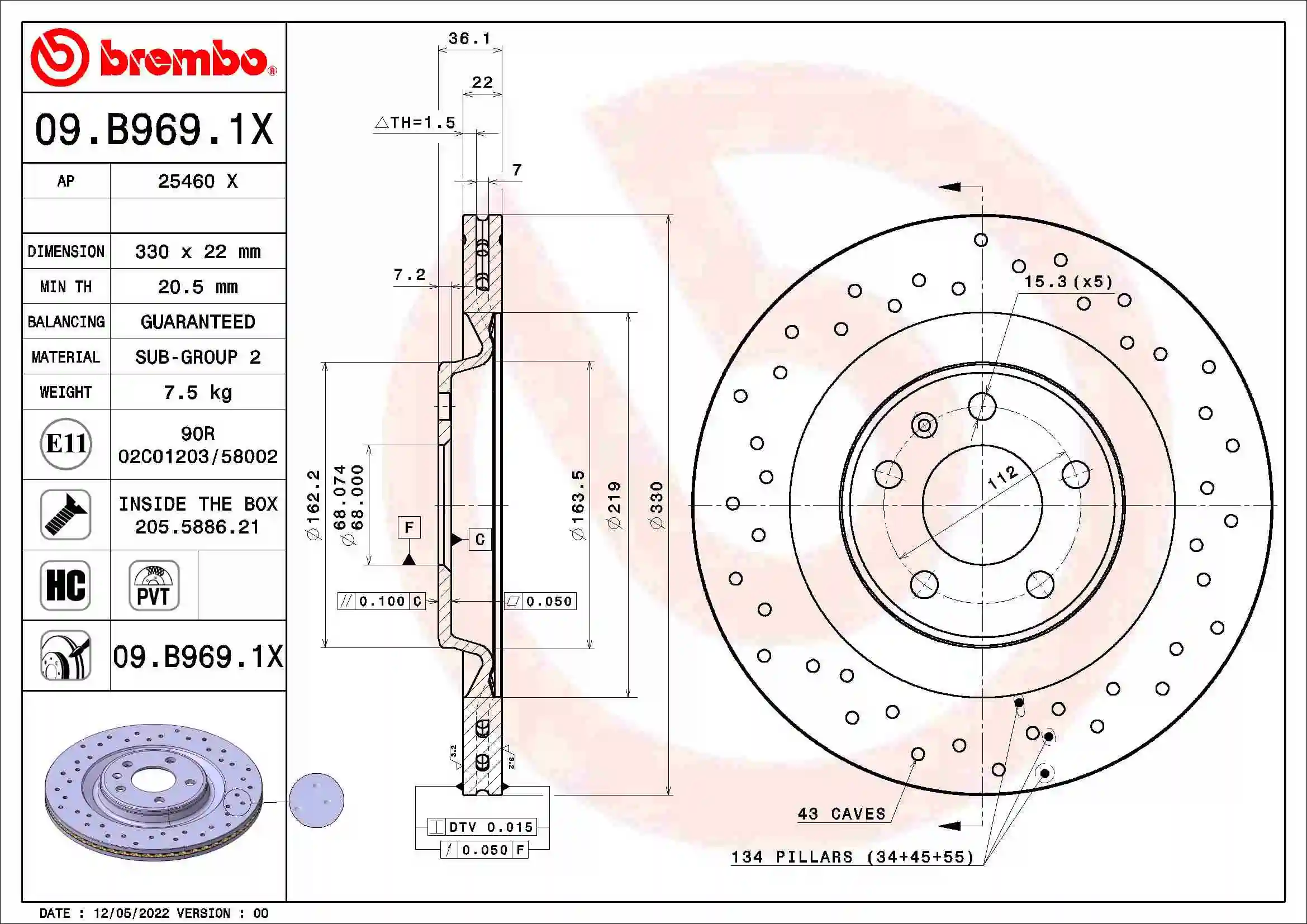 09B9691X Brembo