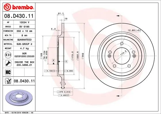 08D43011 Brembo