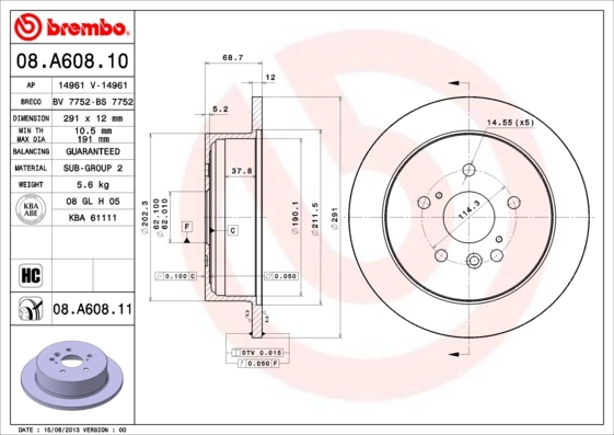 08A60810 Brembo