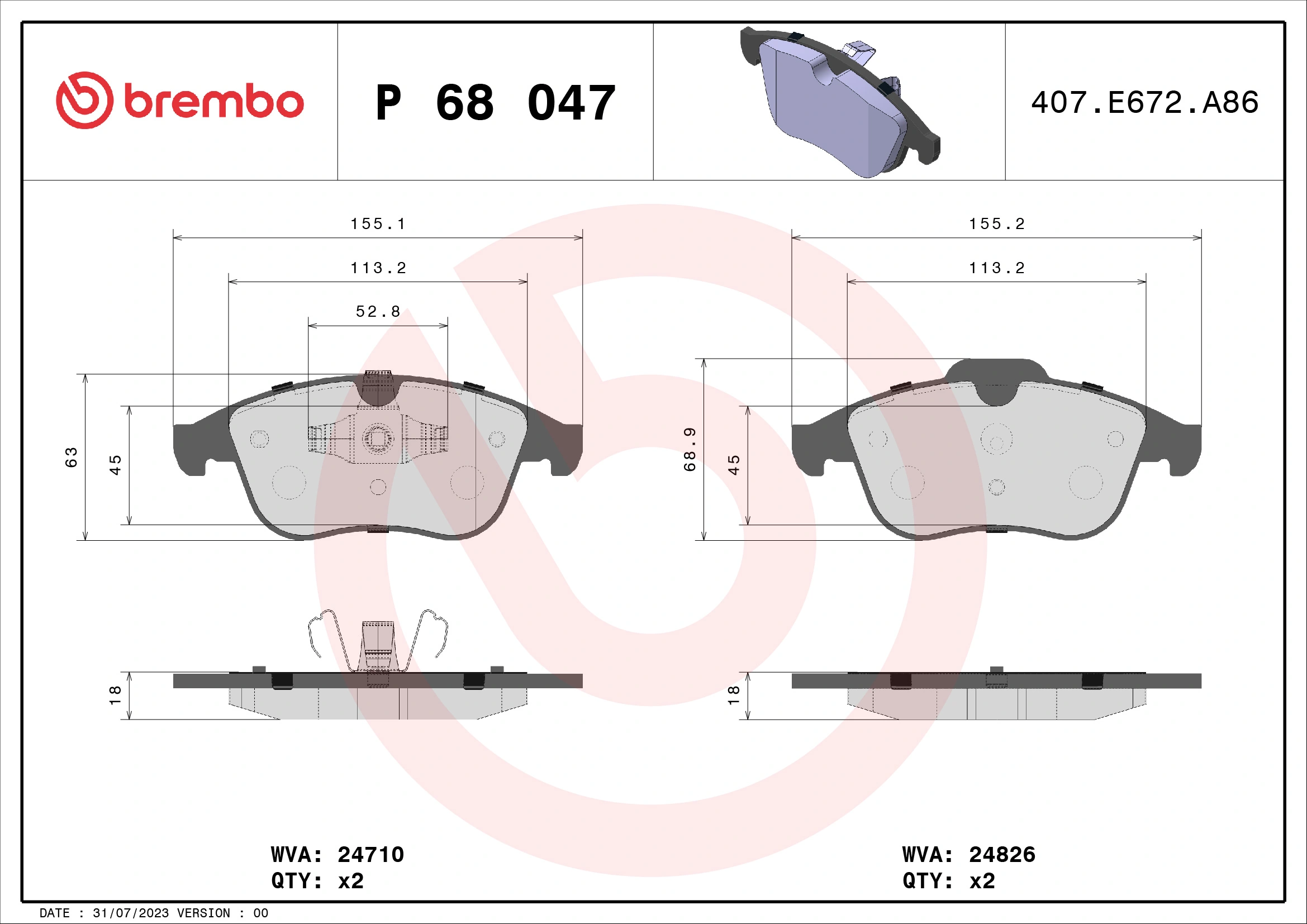 P68047X Brembo