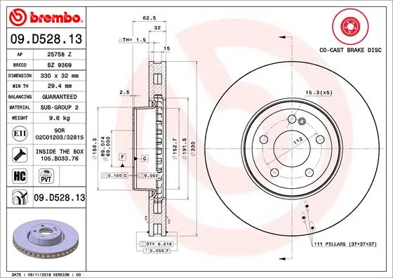 09D52813 Brembo