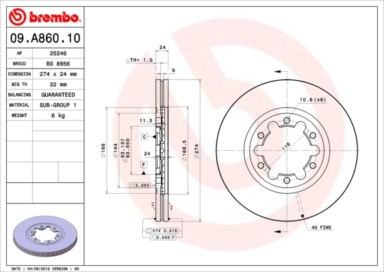 09A86010 Brembo