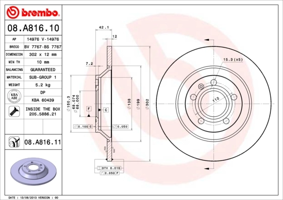 08A81611 Brembo