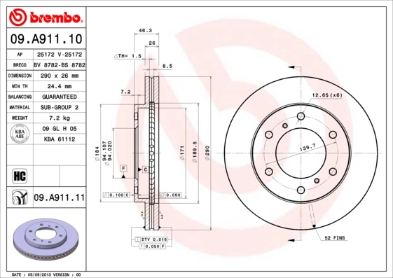 09A91110 Brembo