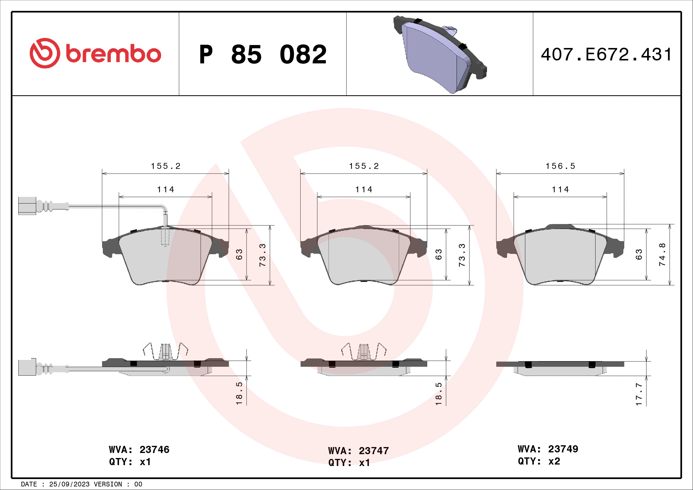 Pastillas de freno delanteras para Volkswagen Multivan  (7HM, 7HN, 7HF, 7EF, 7EM, 7EN)