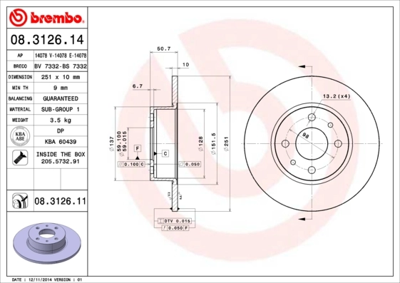 08312614 Brembo