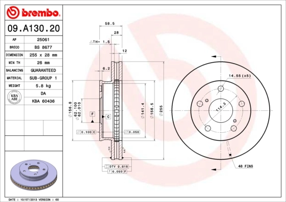 09A13020 Brembo