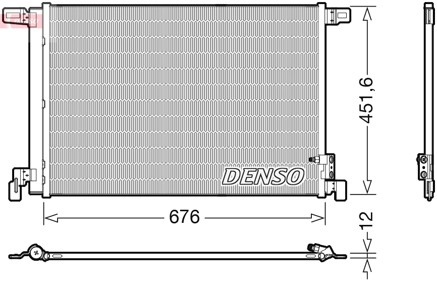 DCN02008 Denso Radiador de aire acondicionado