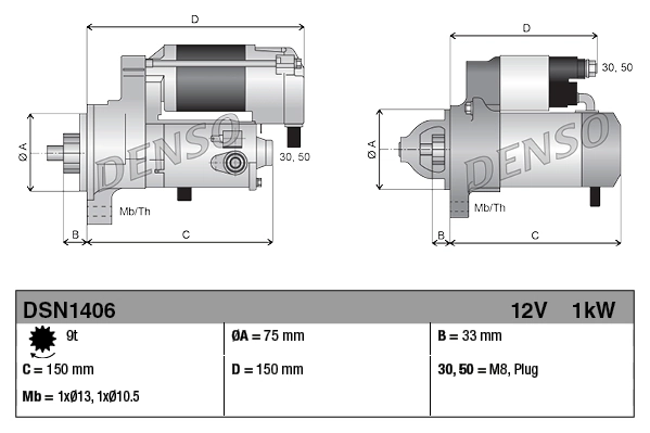 Motor de arranque DSN1406 Denso