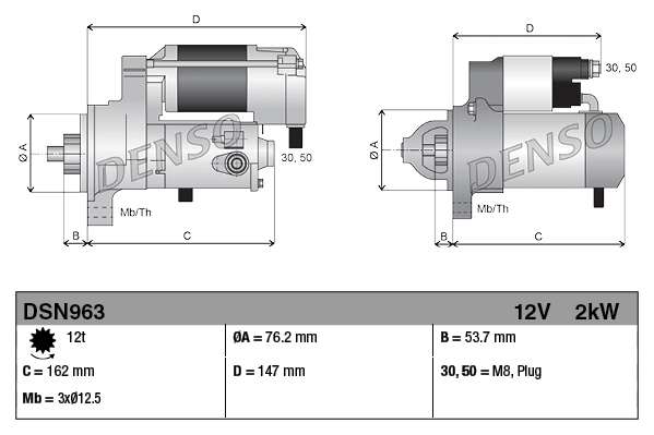 Motor de arranque DSN963 Denso