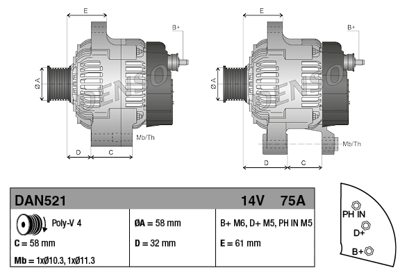 Comprar DAN521 Denso Dynamo
