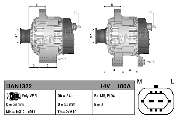 Alternador del motor General Motors 13520812 precio, desde 75,50 EUR