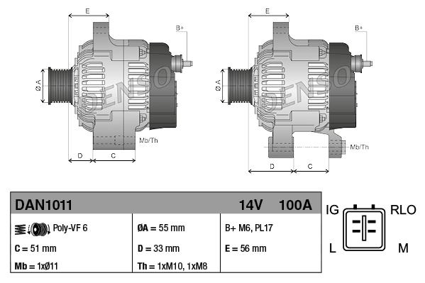 Comprar DAN1011 Denso Dynamo