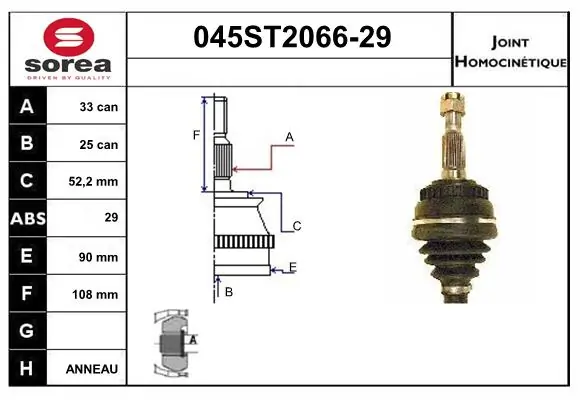 Comprar Junta homocinética exterior delantera Kadett 35, 36, 45, 46