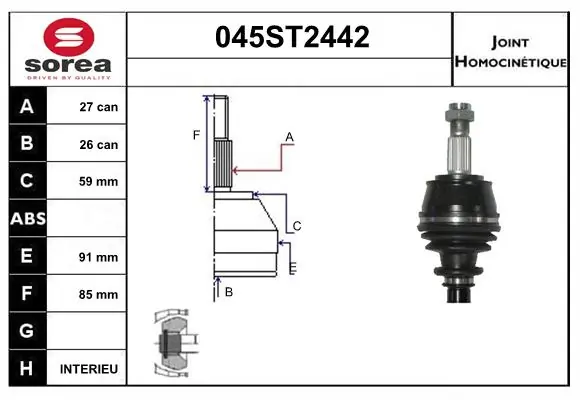 Junta homocinética exterior delantera Fiat 500  hatchback comprar en España
