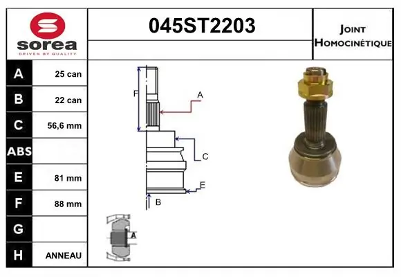 Comprar Junta homocinética exterior delantera Ford Fiesta III GFJ a bajo precio
