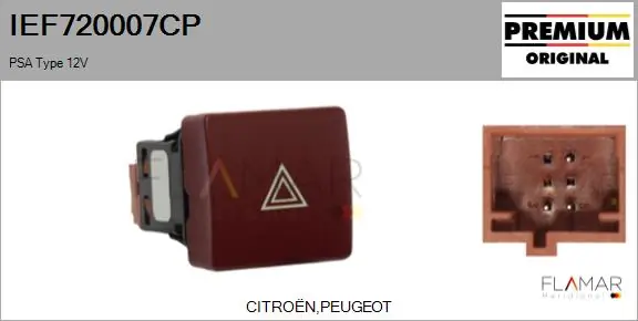 Boton de luz de emergencía para Citroen Berlingo  B9