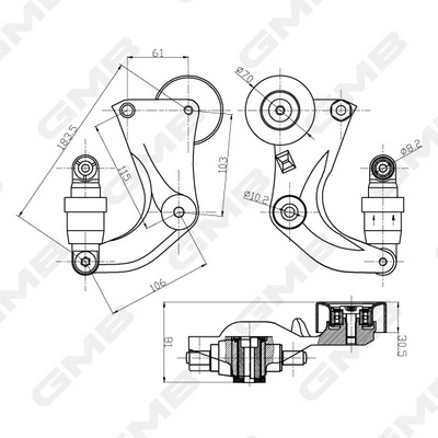 Tensor de correa poli V F561822 Honda