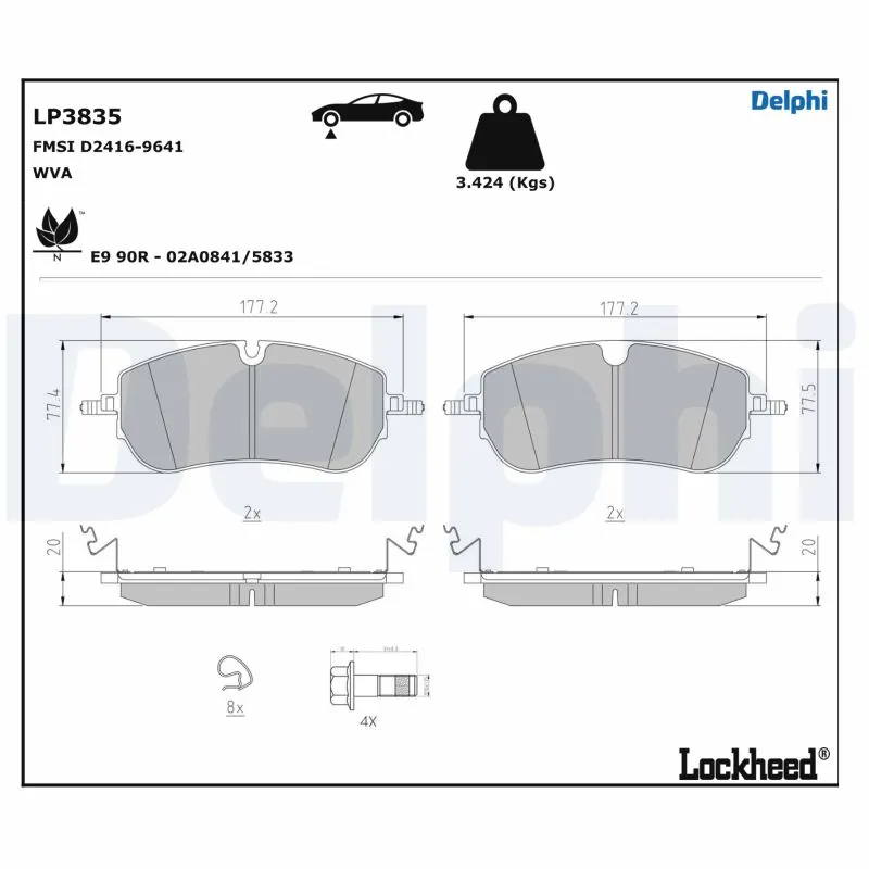 Pastillas freno delanteras Land Rover LR140696 precio, desde 70,36 EUR