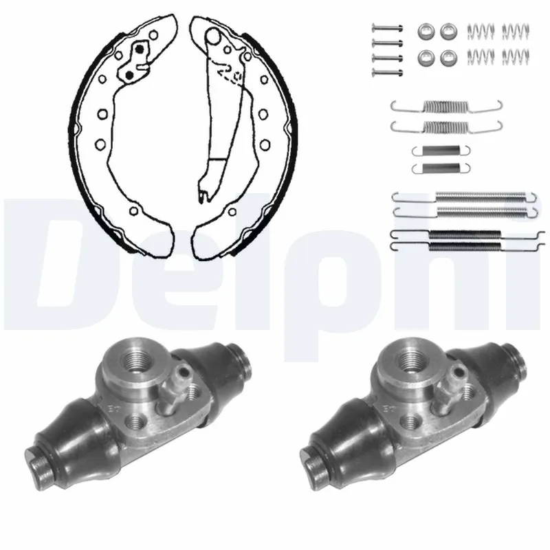 Kit de zapatas de frenos de tambor, con cilindros, completo para Volkswagen Jetta I (16)