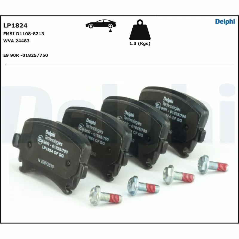 LP1824 Delphi Pastillas freno traseras