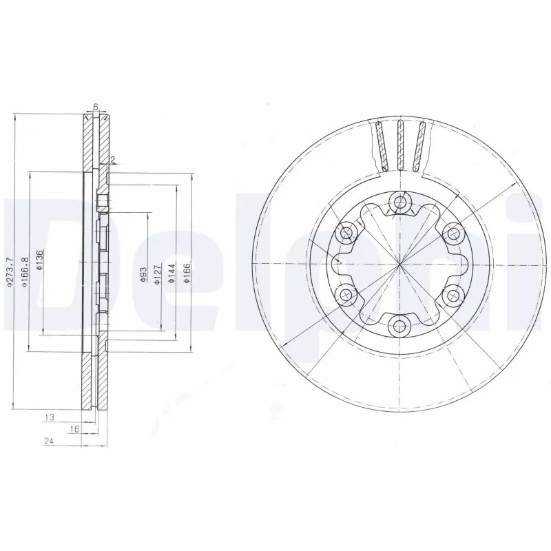 Disco de freno delantero para Ford Ranger  (EQ)