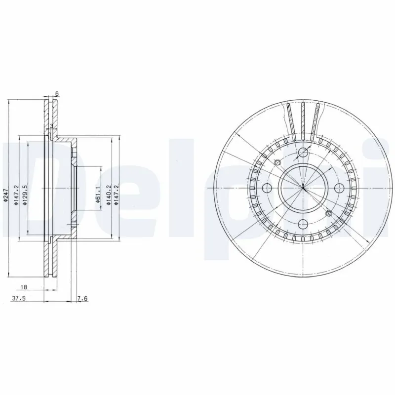 Disco de freno delantero para Nissan Sunny III (N14)