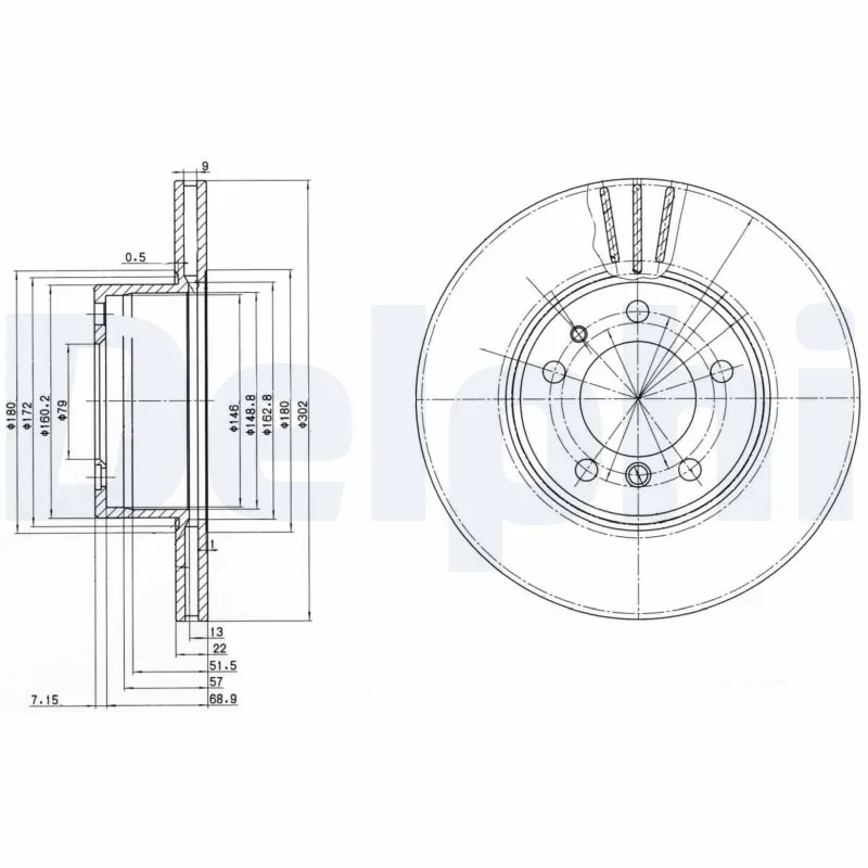 Disco de freno delantero para BMW 5  (E34)