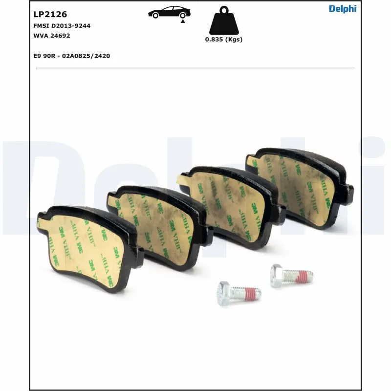 LP2126 Delphi Pastillas freno traseras