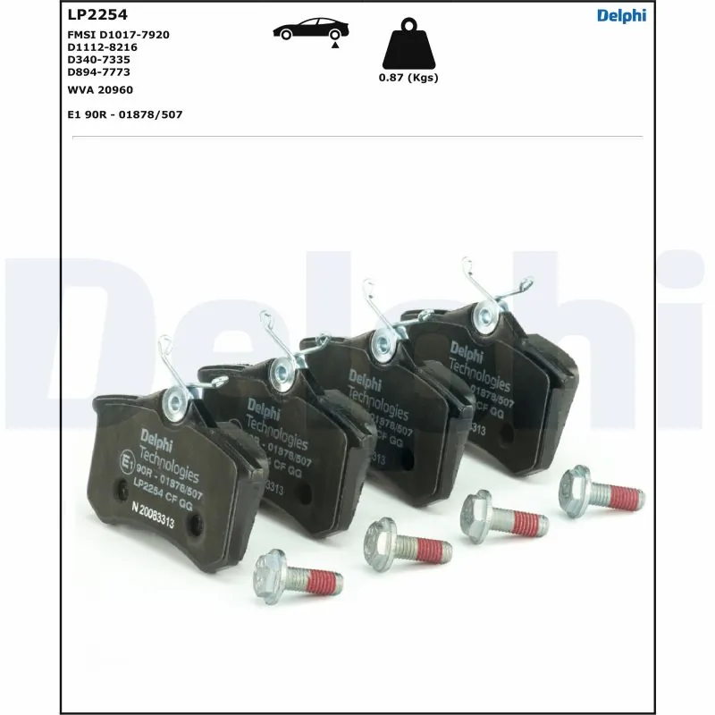 LP2254 Delphi Pastillas freno traseras