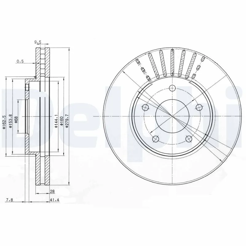 Disco de freno delantero para Nissan X-Trail  (T30)
