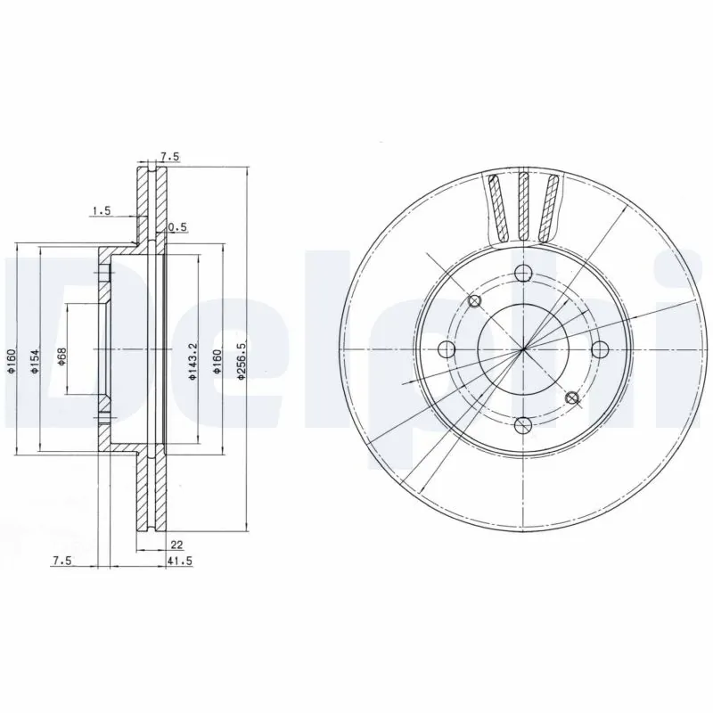 Disco de freno delantero para Nissan Almera  (B10RS)