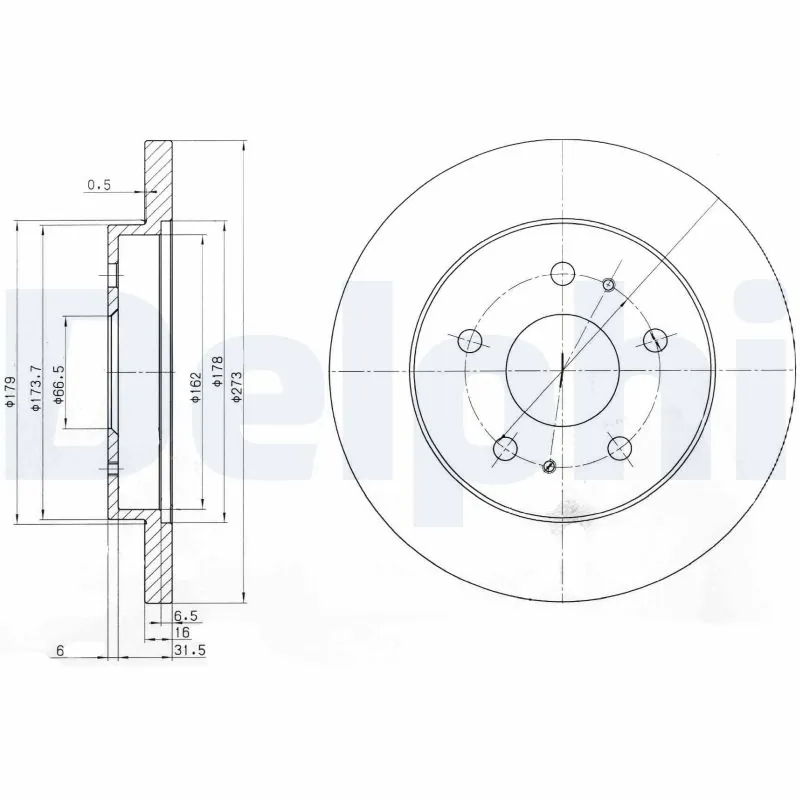 Disco de freno delantero para Daihatsu Terios  (J100, J102, J122)