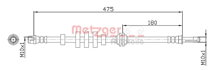 1650856080 Peugeot/Citroen Tubo de frenos delantero