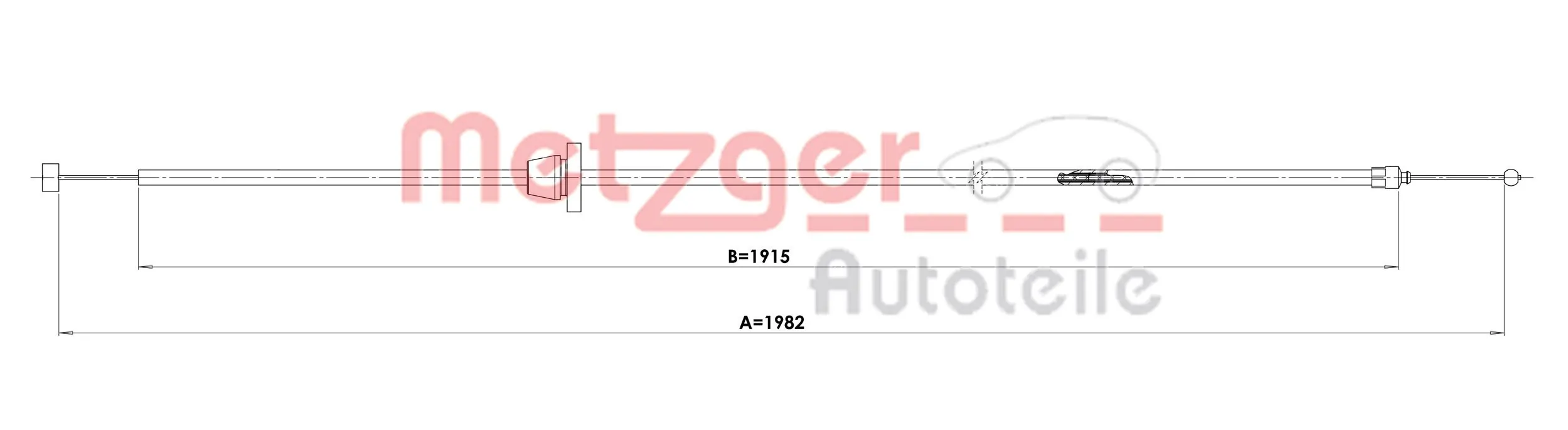 3160038 Metzger Cable de capó del motor