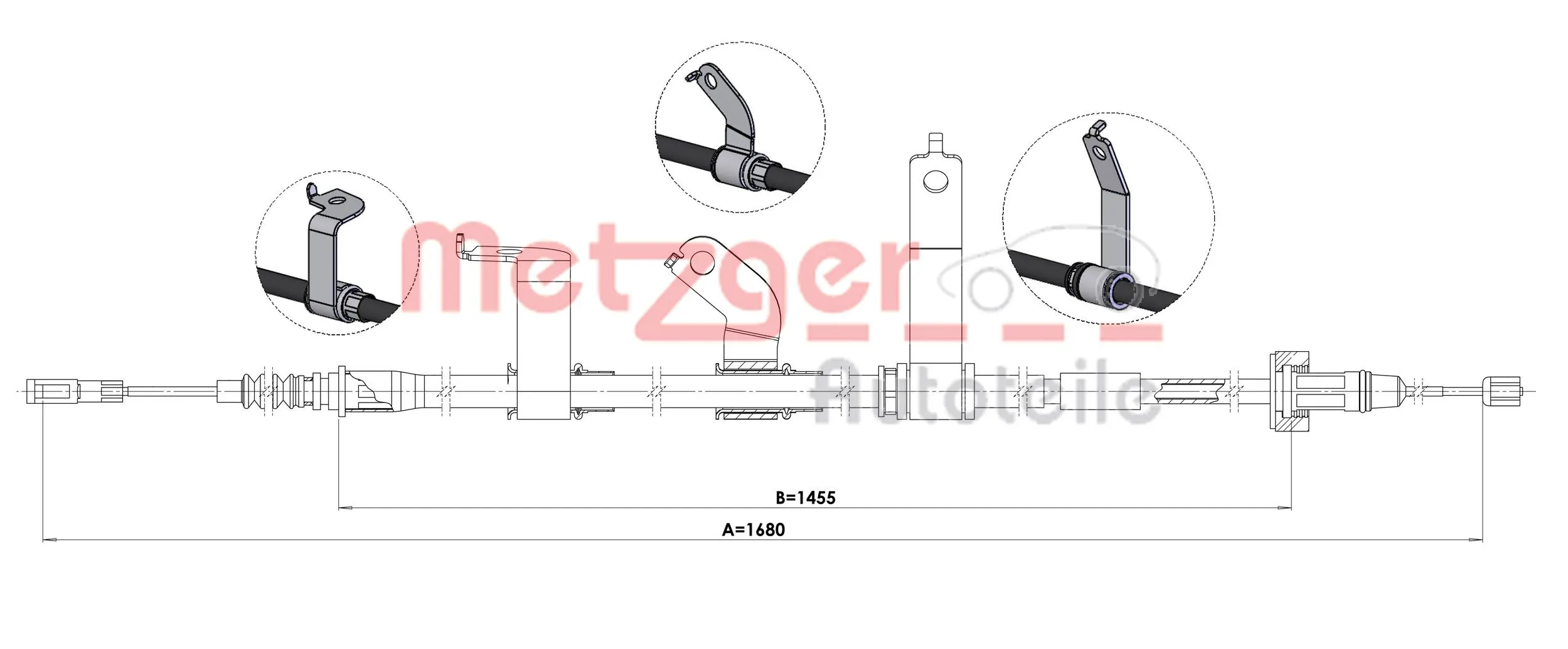 Cable de freno de mano trasero izquierdo para Hyundai Accent IV RB