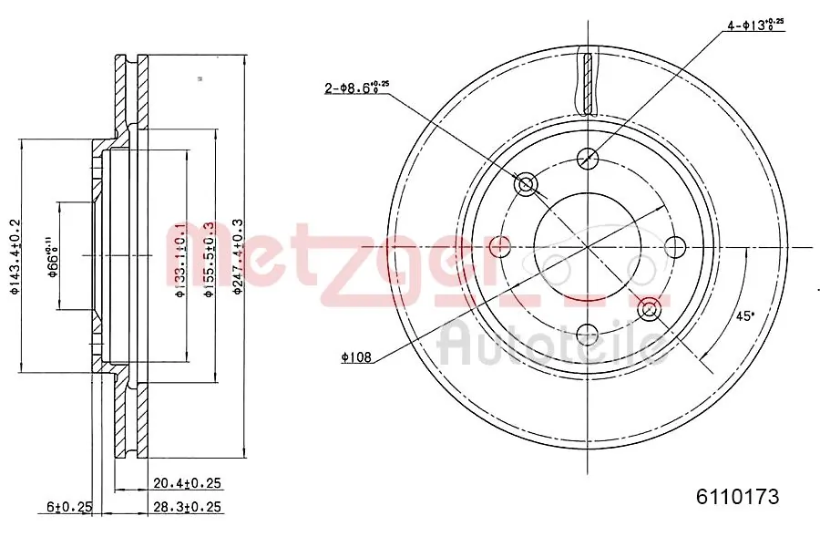 Frenos delanteros para Peugeot 205 I 741A, C