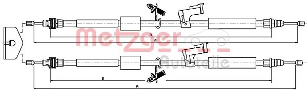 FHB434476 Ferodo Cable de freno de mano trasero derecho/izquierdo