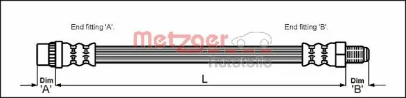Precio del repuesto Tubo flexible de frenos delantero 307 hatchback