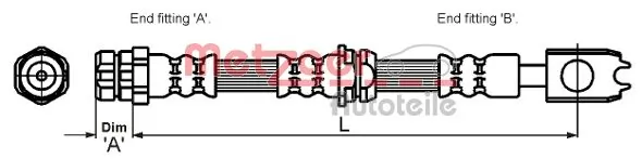  Latiguillos de freno delantero Skoda Fabia 1