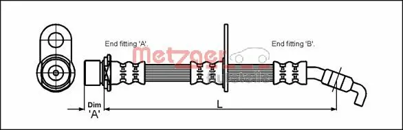 Tubo flexible de frenos delantero Road House 190449