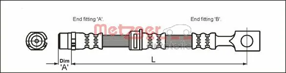 Tubo flexible de frenos delantero Opel Astra G