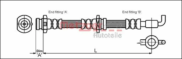 Tubo flexible de frenos delantero General Motors 94403322