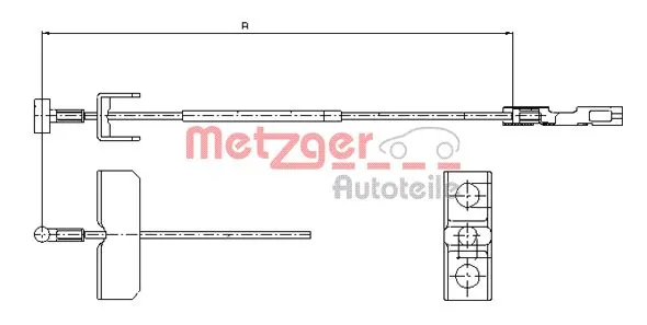 Cable intermedio de freno de mano 8200008473 Renault (RVI)