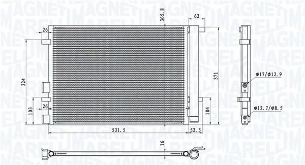 Condensador aire acondicionado para Hyundai I20 PB
